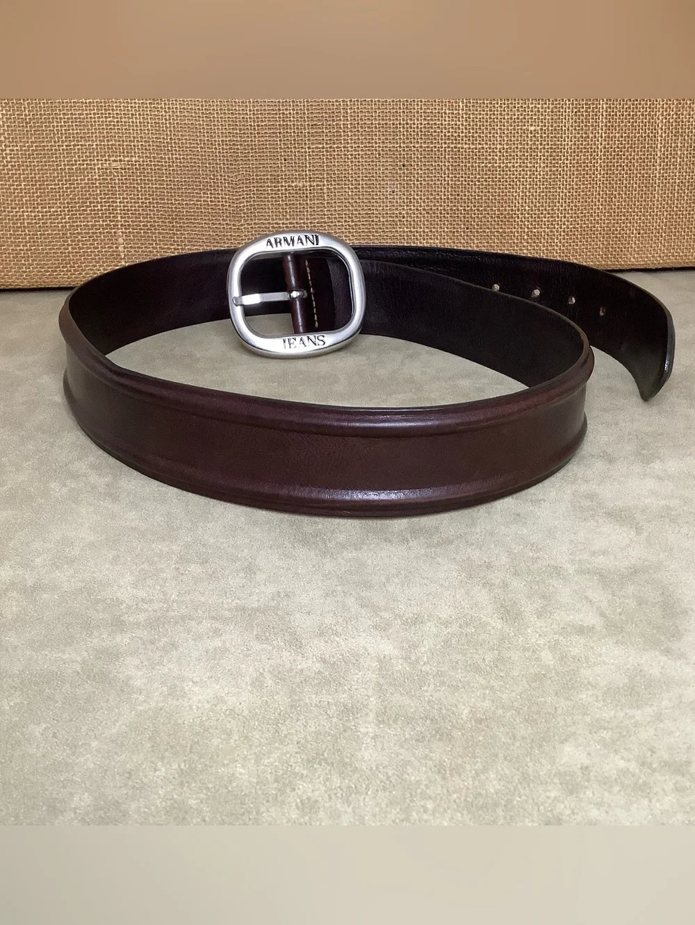 ARMANI Jeans Luxury Brown Leather Belt for Women  (W617)